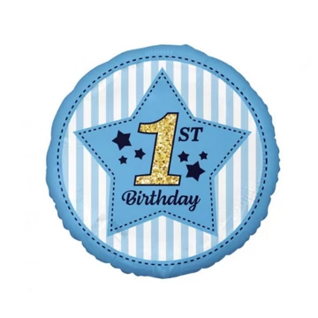 Fólia lufi First Birthday kék