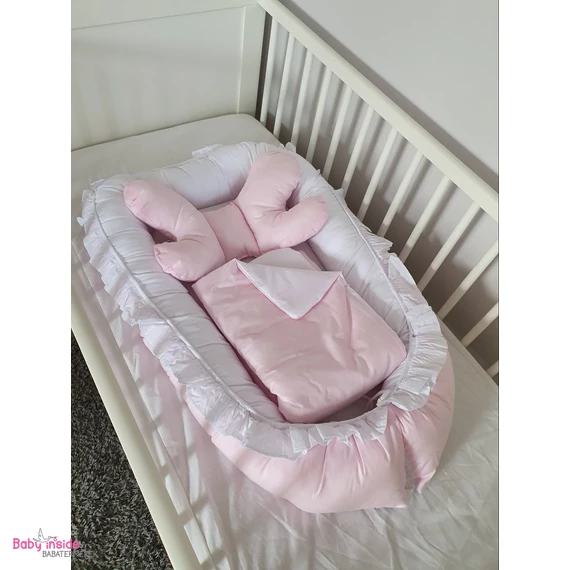 Babafészek LUX újszülött csomag fehér-rózsaszín Babafészek LUX újszülött csomag fehér-rózsaszín