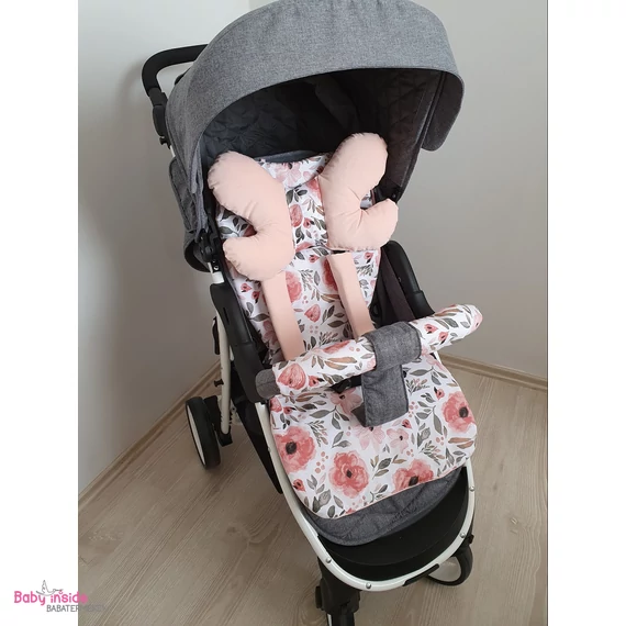 Babakocsi betét szett prémium velvet + Bella Begonia