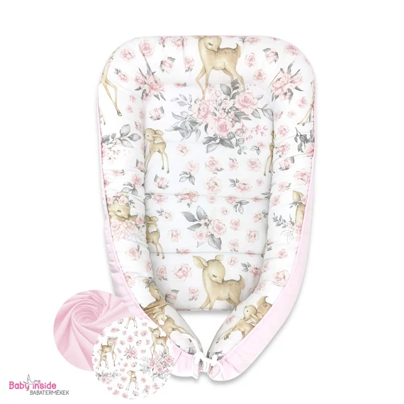 Babafészek prémium velvet Sweet Deer ROSA