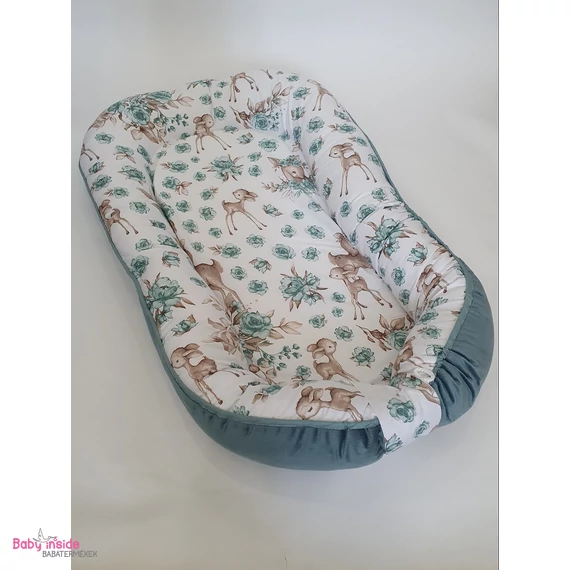 Babafészek prémium velvet Sweet Deer green Babafészek prémium velvet Sweet Deer green