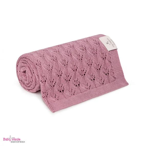 My Memi Prémium AZÚR kötött bambusz takaró vintage pink