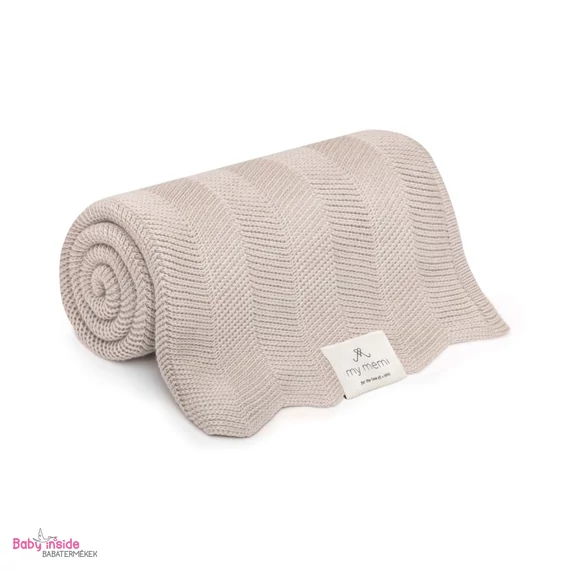 My Memi Prémium kötött bambusz takaró Fir light beige