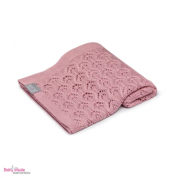 MEMI Prémium nyári kötött bambusz takaró vintage pink