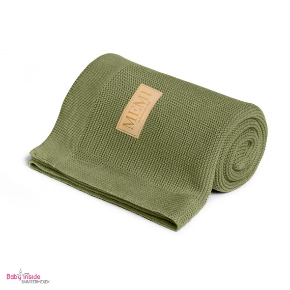 MEMI Prémium kötött bambusz takaró khaki