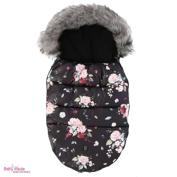 LUXY bundazsák szőrmés kapucnival vintage roses