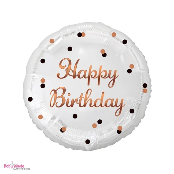 Fólia lufi fehér Happy Birthday