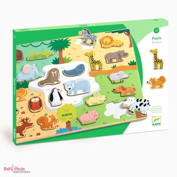 DJECO Formaillesztő, formaberakó - Állati formák - Puzzlo Animo