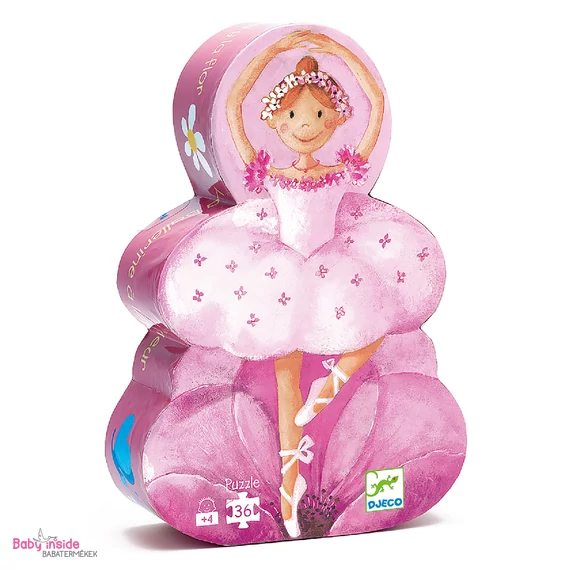 DJECO Formadobozos puzzle - Balerina virággal, 36 db-os -The ballerina with the flower