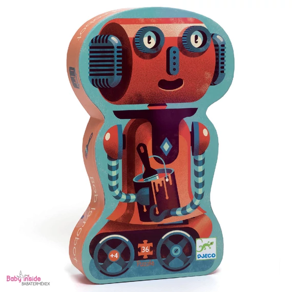 DJECO Formadobozos puzzle - Bobirobi, 36 db-os - Bob the robot