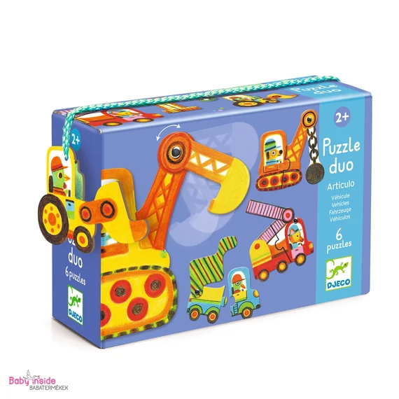 DJECO Párositó puzzle - Munkagépek, 12 db-os