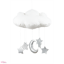 Kép 1/6 - Prémium függő felhőcske dekoráció fehér-ezüst