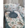 Kép 4/5 - Babafészek prémium velvet Sweet Deer green
