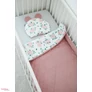 Kép 3/3 - Kétoldalú pamut-velvet prémium babatakaró Roses rózsaszínnel