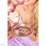 Kép 2/2 - Rosegold színű papírtányér Happy Birthday