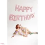 Kép 2/2 - Fólia lufi felirat Happy Birthday - rózsaszín
