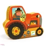 Kép 1/4 - DJECO formadobozos mini puzzle - Traktor 16-db-os