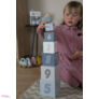 Kép 8/9 - Label Label fa játék építőkocka számokkal kék