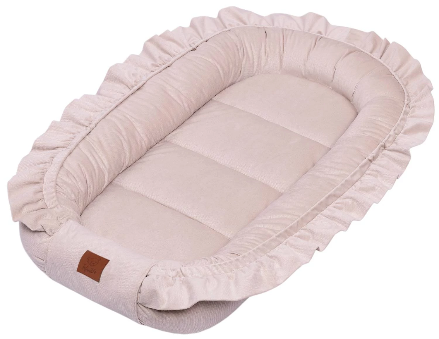 Babafészek prémium velvet bézs