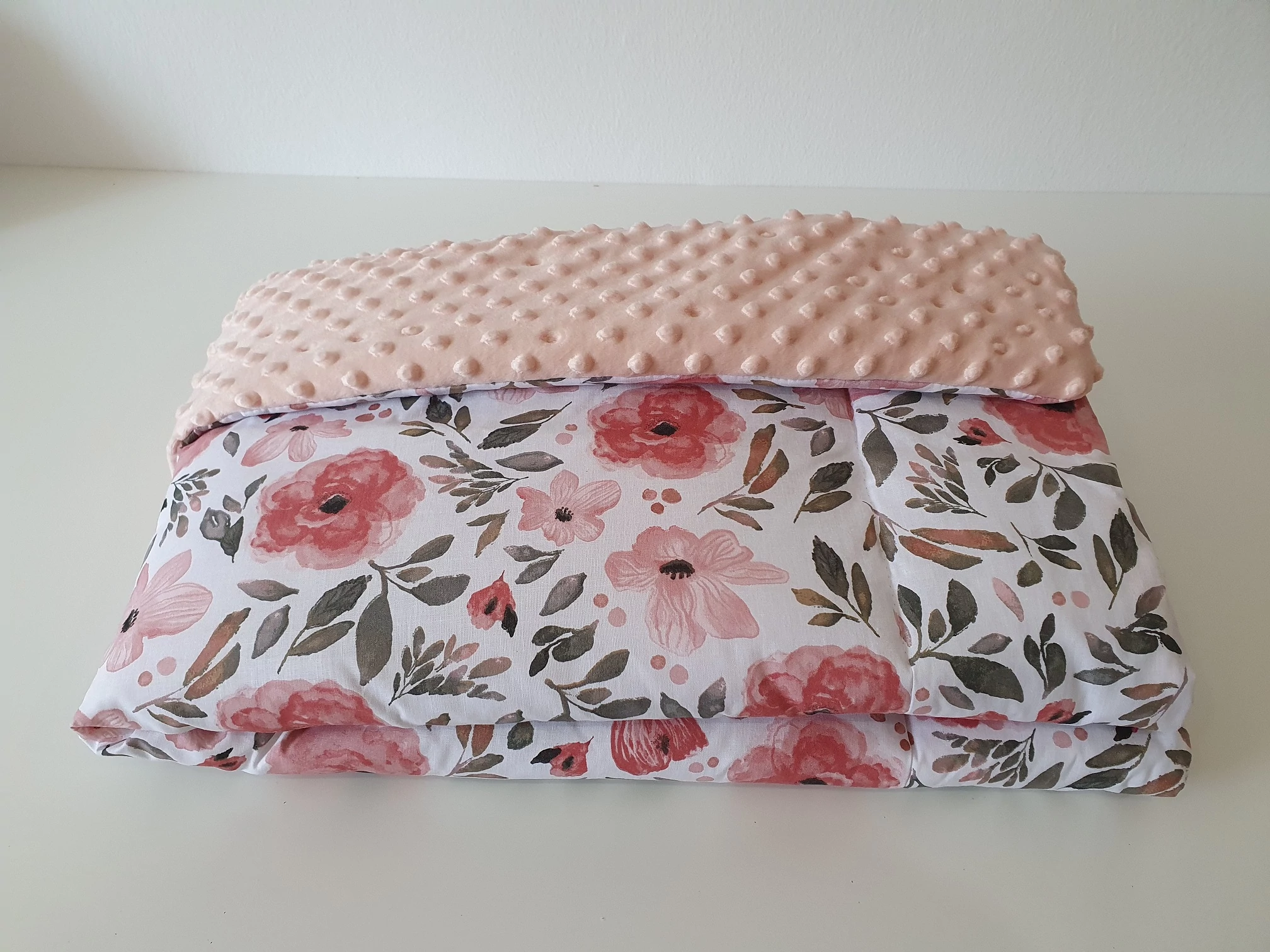 Kétoldalú polár-pamut babatakaró Bella Begonia