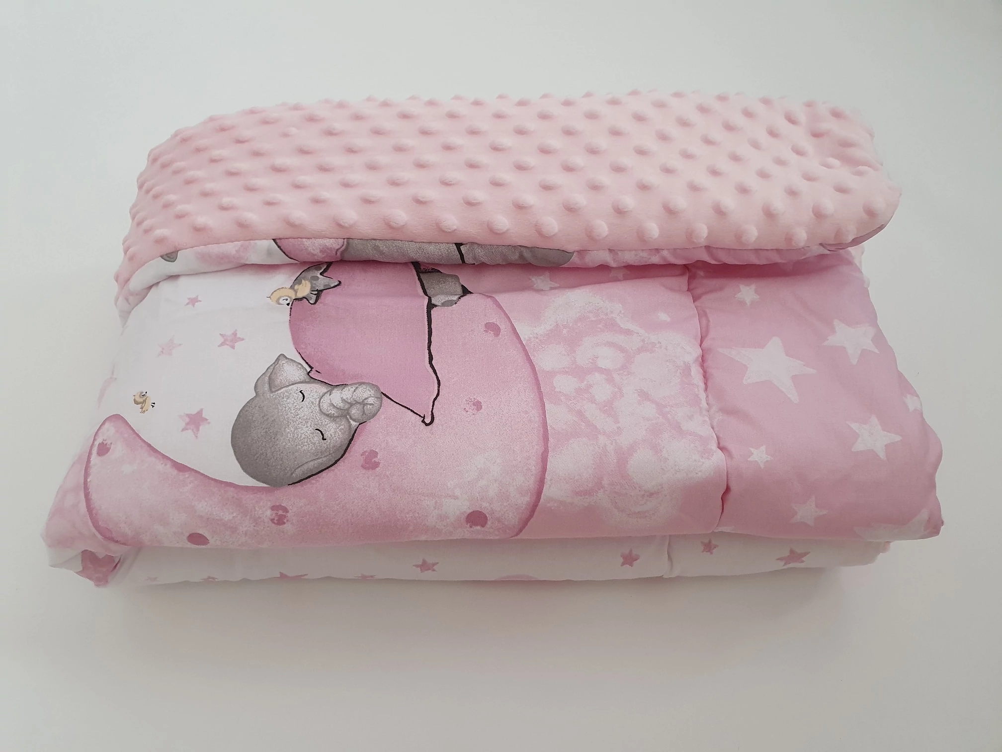Kétoldalú polár-pamut babatakaró Pink Ella