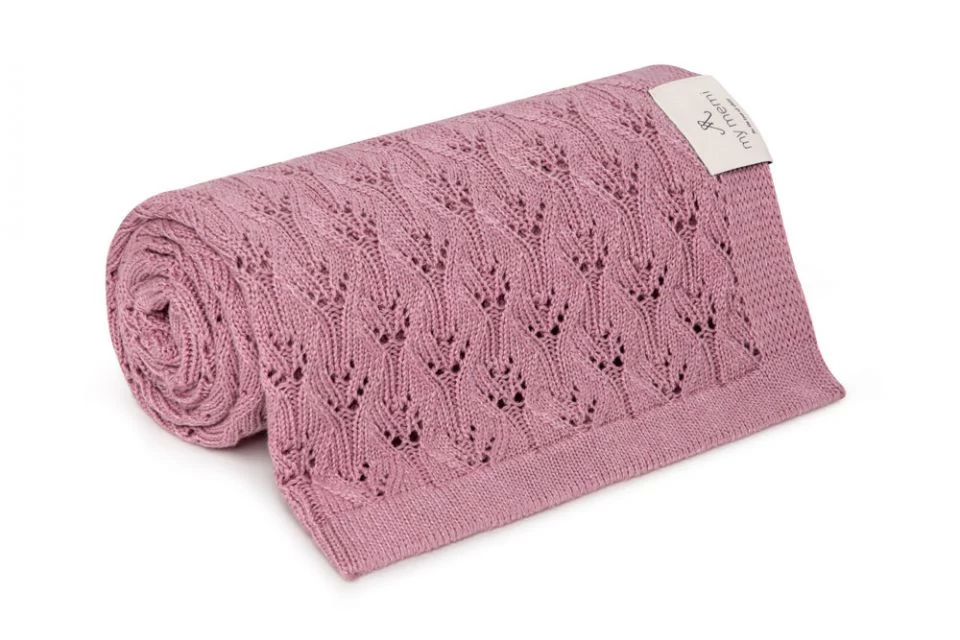 My Memi Prémium AZÚR kötött bambusz takaró vintage pink