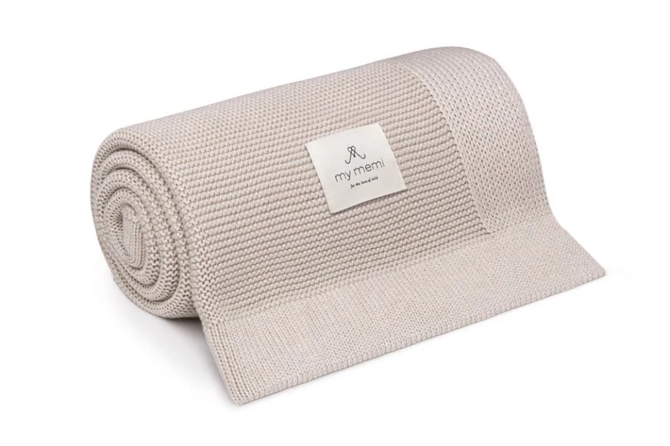 My Memi Prémium BASIC kötött bambusz takaró light beige