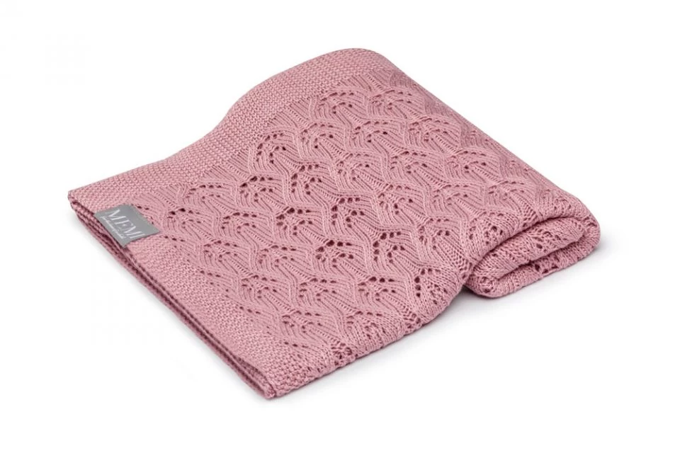 MEMI Prémium nyári kötött bambusz takaró vintage pink