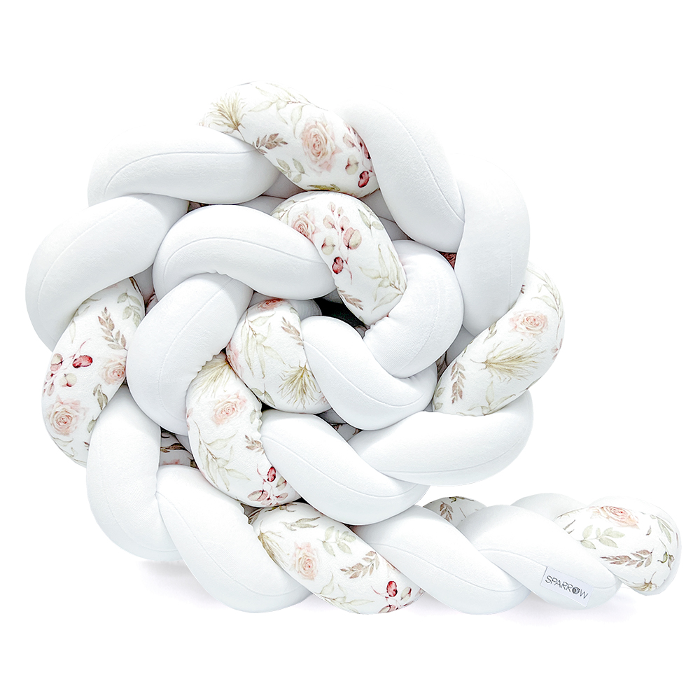 Fonott rácsvédő fehér-boho flowers 200cm