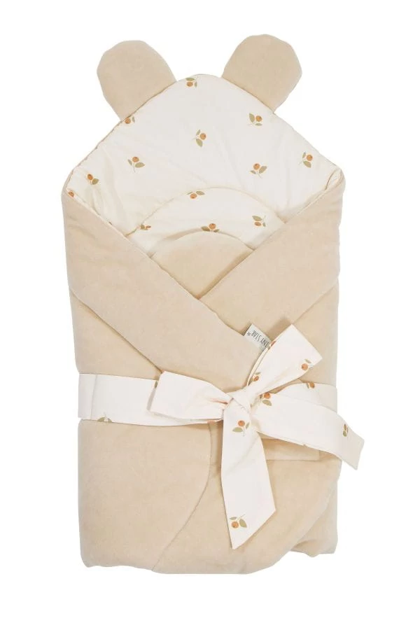 Prémium Baby Wrap újszülött macifüles pólya Cranberry & Ivory