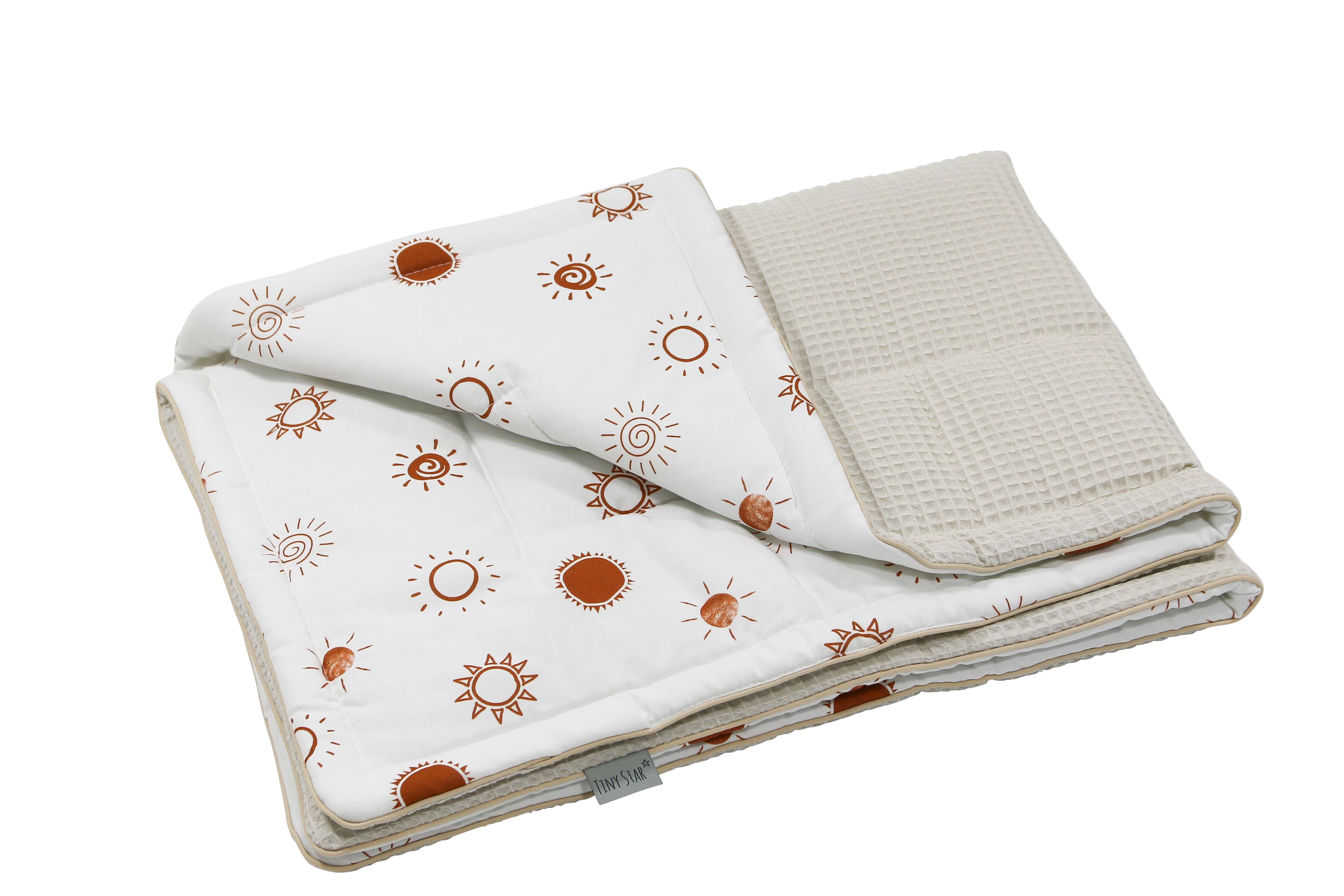 Kétoldalú pamut-waffel prémium babatakaró Sunshine