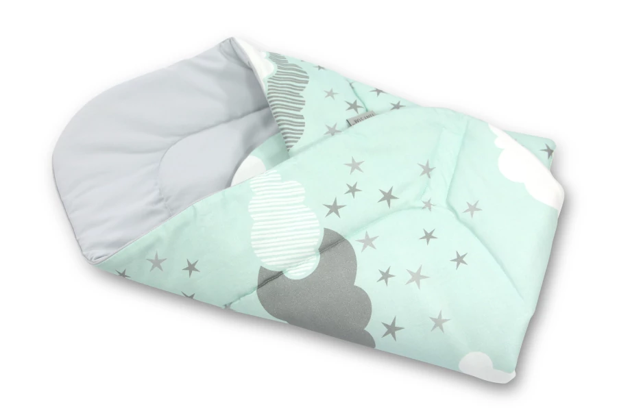 Baby Wrap újszülött pólya prémium menta felhős