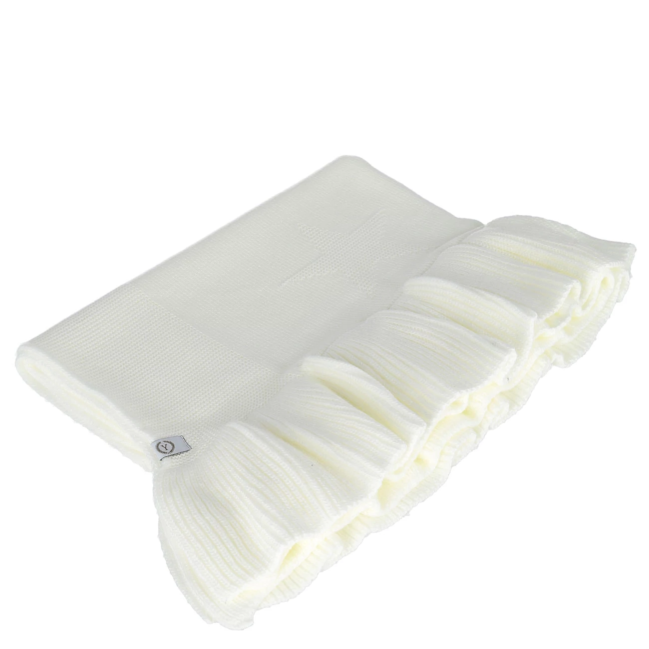 Prémium kötött takaró fodorral krém