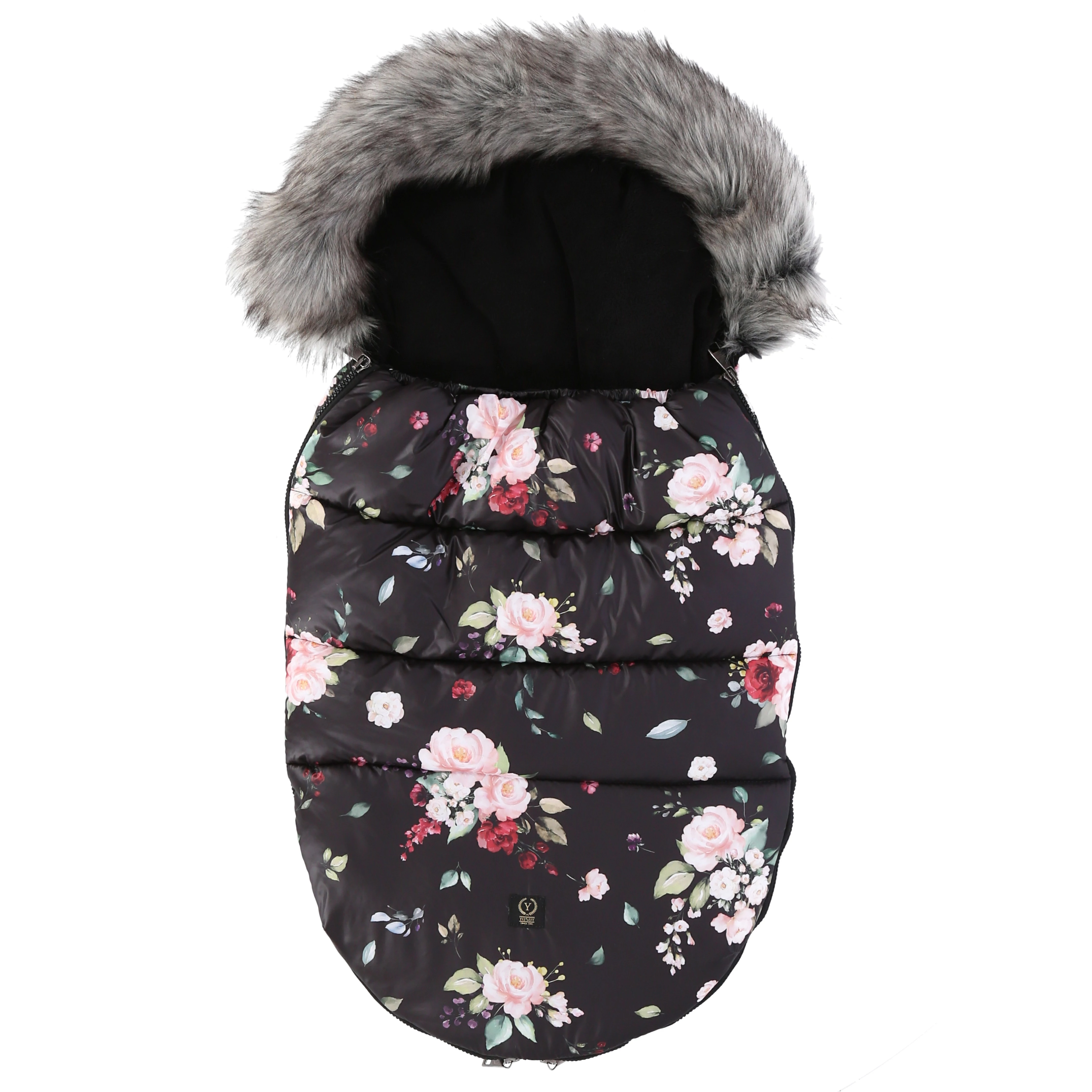 LUXY bundazsák szőrmés kapucnival vintage roses