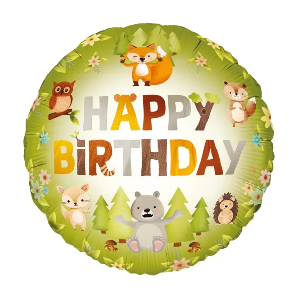 Fólia lufi erdő állatai Happy Birthday