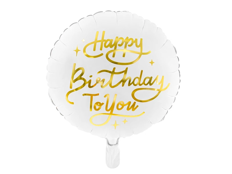 Fólia lufi fehér Happy Birthday to you