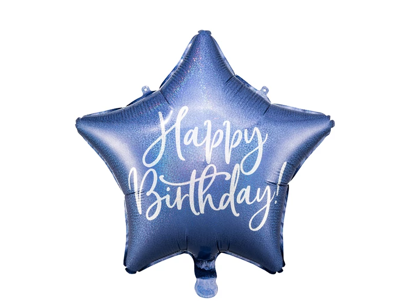 Fólia lufi kék csillagos Happy Birthday
