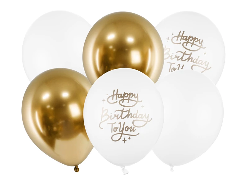 Lufi csomag Happy Birthday to you fehér-arany