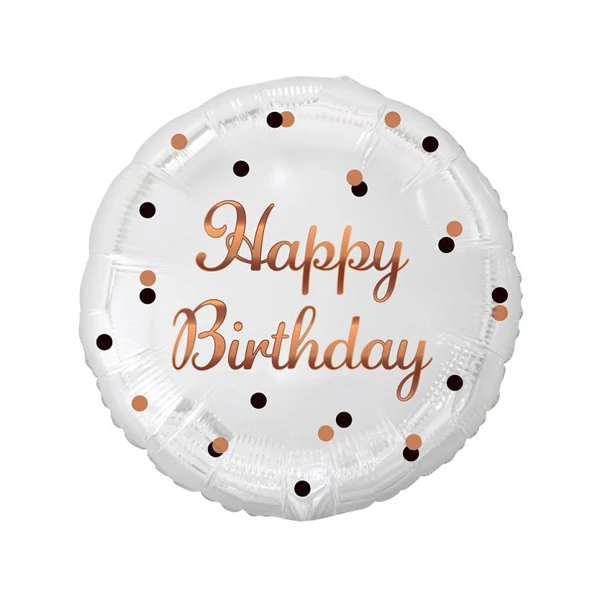 Fólia lufi fehér Happy Birthday