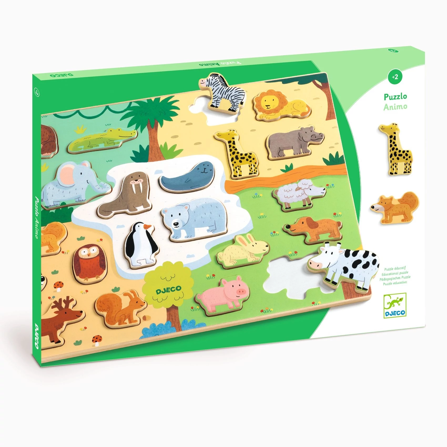 DJECO Formaillesztő, formaberakó - Állati formák - Puzzlo Animo