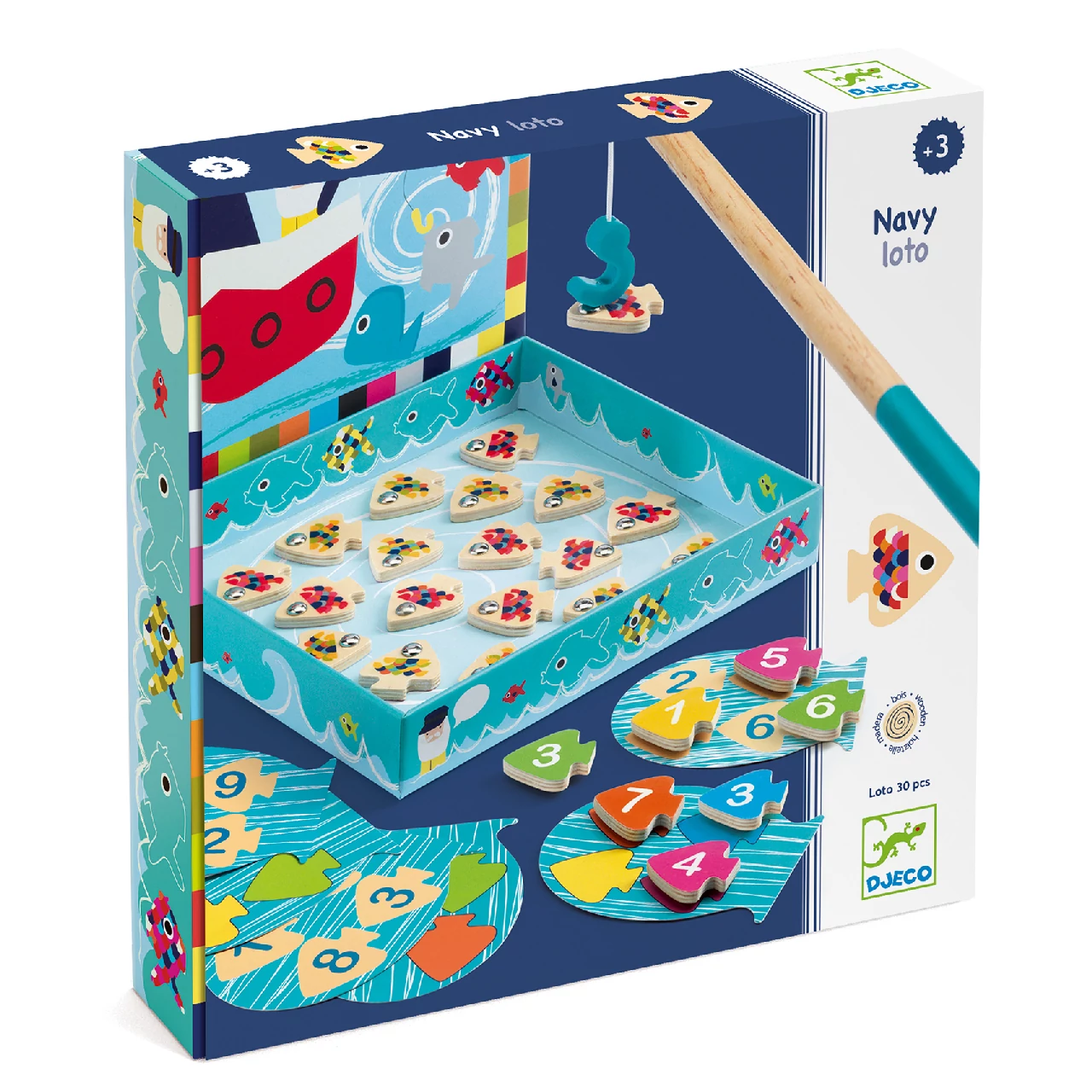 DJECO Képes lottó - Szín-szám horgász - Navy loto