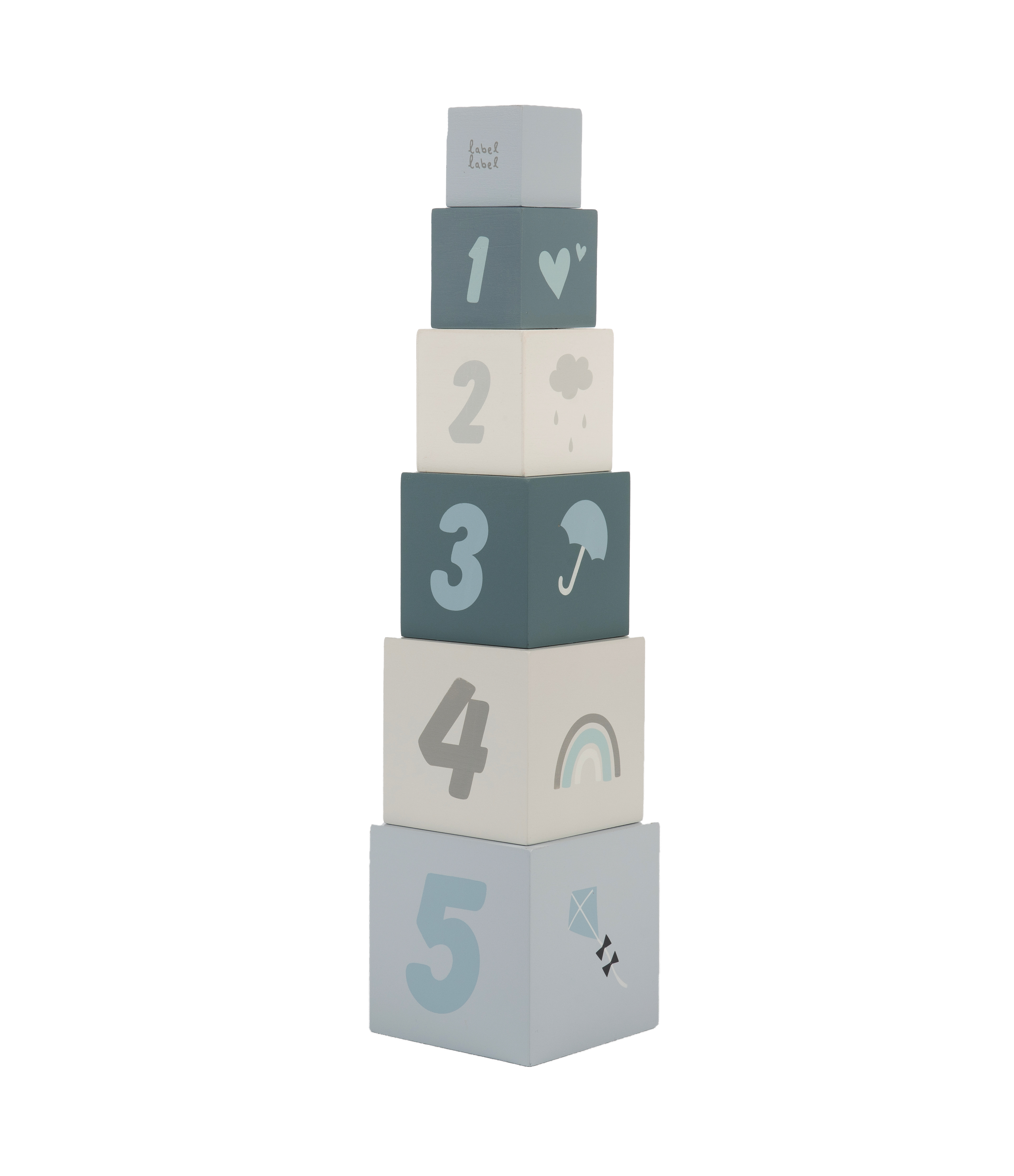 Label Label fa játék építőkocka számokkal kék